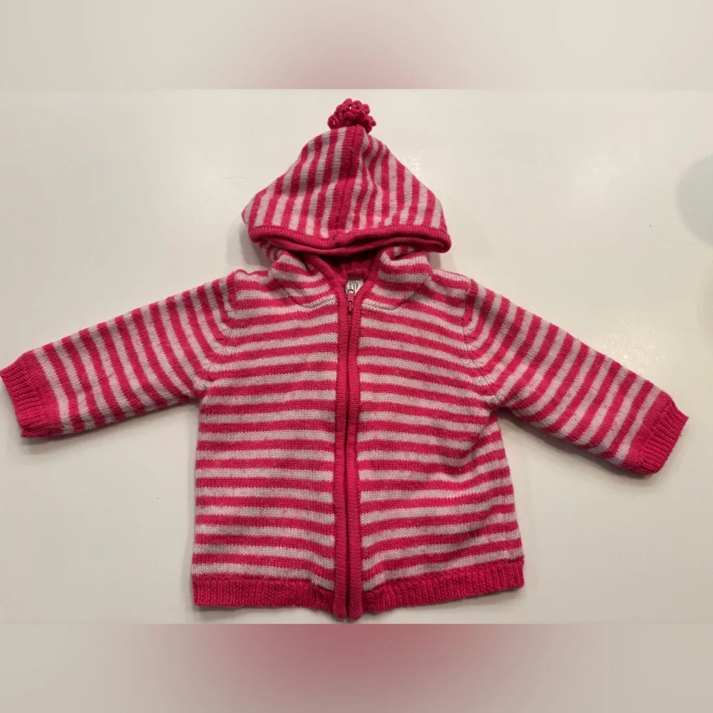 GAP: Pink and White Striped Toddler Jacket
